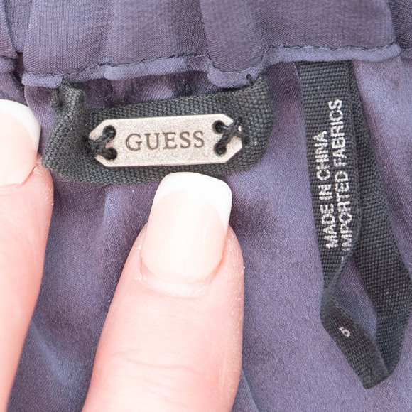Guess Blue 100% Silk Spaghetti Strap Summer Dress Size 5 - Picture 9 of 12